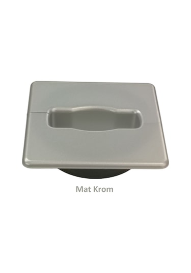 Adilon Masaüstü Kablo Kanalı Deliği Kapağı, Kare, Mat Krom 6 Cm