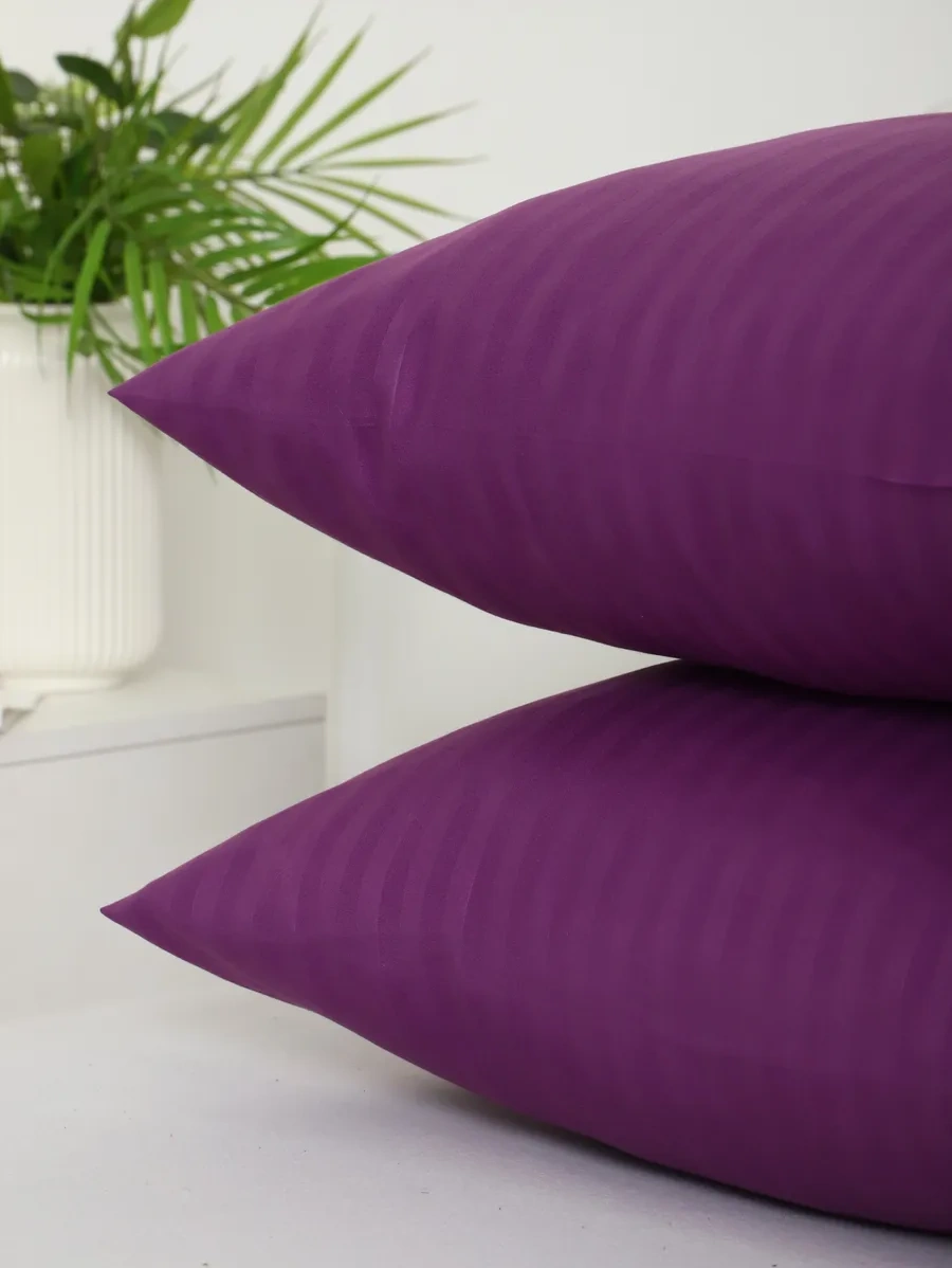 Inteteks Yastık Kılıfları 50x70 2 Adet Poli Saten Çizgili Fermuarlı 250131549 Violet