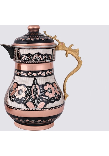 Erzincan El İşlemeli Bakır Ördek Kapaklı Sürahi Minesiz