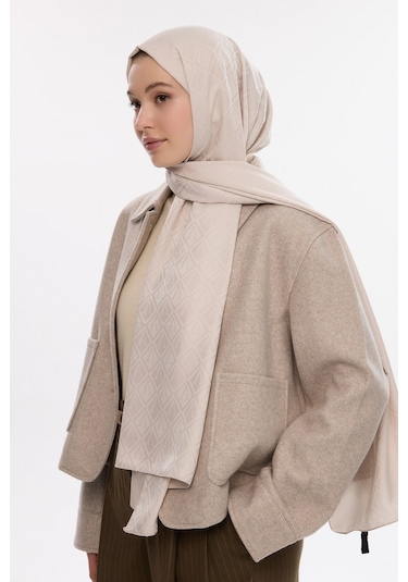 Mirsoy Scarf İpeksi Jakar Şal V Desen Taş