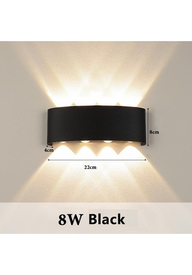 Siyah Modern Led Duvar Lambası Plastik Kabuk Oturma Odası İçin 8w Neutral White Siyah