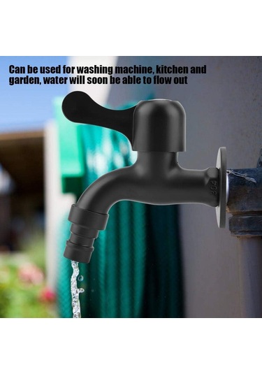 Dış Mekan Musluğu 304 Paslanmaz Çelik Siyah Duvara Monte Musluk Bahçe Su Musluğu Banyo İçin 1