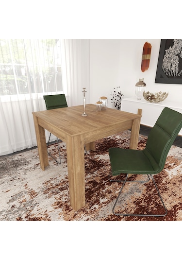 Pasific Home Single Mutfak Yemek Masası, 90x90 cm, Kare, Koyu Meşe