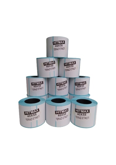 40X58 TERAZİ ETİKETİ TOPLAM 12 RULO 1.KALİTE  (TAM METRAJ)