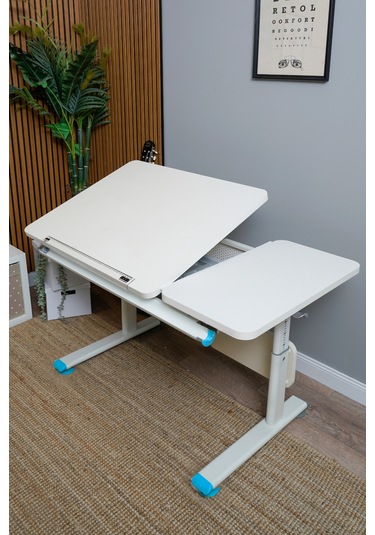 Vega Simple Ayarlanabilir Ekru Ahşap Masa, Oyuncu, Çalışma Ve Bilgisayar Masası, Modern Ofis Masası Mavi Vega Simple Ayarlanabilir Ekru Ahşap Masa, Oyuncu, Çalışma Ve Bilgisayar Masası, Modern Ofis Masası Mavi