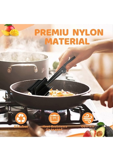 Et Doğrayıcı, Patates Ezici-profesyonel Çok İşlevli Isıya Dayanıklı Naylon Kıyma Ezici