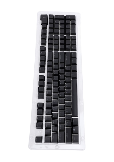 Xindoker Siyah 112 Tuşlu Arapça Klavye Anahtarı, Işık Geçirgen Abs Malzeme, Minimalist Mekanik Klavye İçin, 61-108 Tuşlu Klavyelere Uyumlu