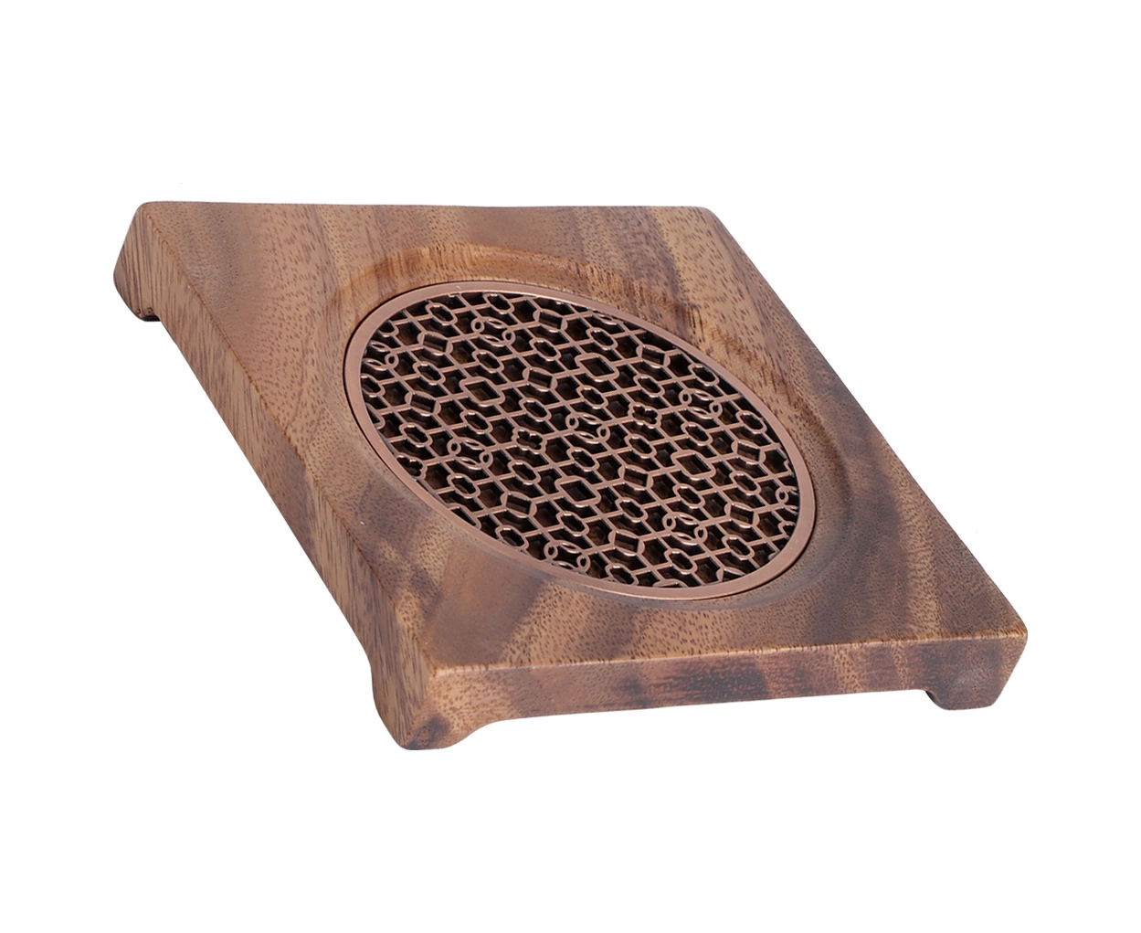 Moveevo Ahşap Ve Metal Kombinasyonlu Yuvarlak Çaydanlık Altlığı - Isı Yalıtımı Sağlar, Masayı Isıdan Korur - Ev Ve Çay Odalarına Uygun Diğer