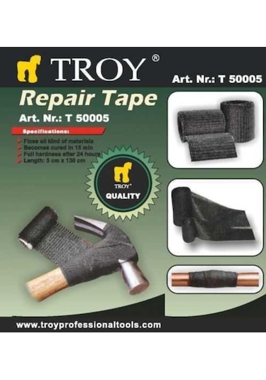 Troy 50005 Demir Bakır Ahşap Cam Seramik Tamir Bandı, 5Cm X 130Cm