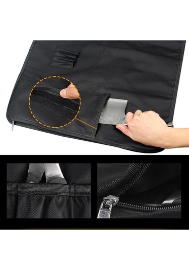 Suntek 8 Yuvalı Şef Bıçağı Rulo Mutfak Pişirme Siyah