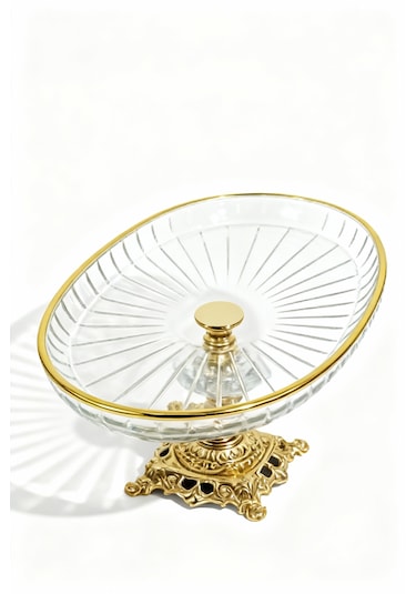 10 Parça Gold Metal Ayaklı Sunum Seti Altın