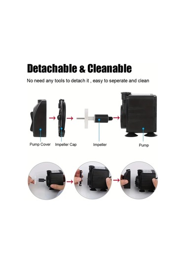 Xuweiwei 1 Adet 25w Çok Fonksiyonlu Yan Emişli Balık Tankı Su Pompası 1500 2000l S Bahçe Akvaryum 1pc