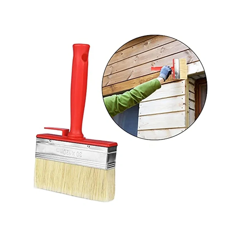 Gateesat 1 Adet Sarı Kırmızı Çok Amaçlı Dayanıklı Boya Fırçası - Çıkarılabilir Başlık 3-12 Cm Geniş