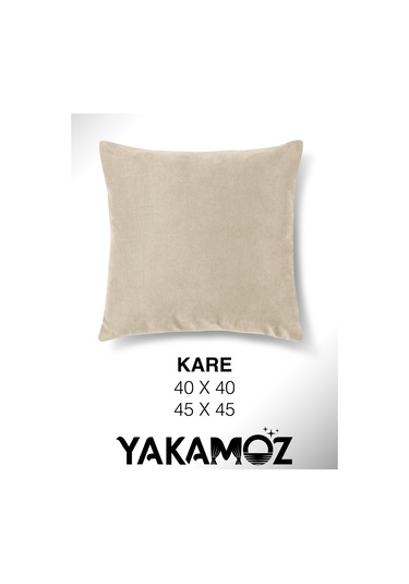 Br Yakamoz Kumsal Beji Kırlent , Yastık Kılıfı Kadife Görünümlü Velvet Touch Serisi Kumsal Beji
