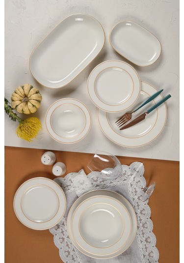 Porser Altın File Yemek Takımı 12 Kişilik 53 Parça Bns53ykprs1080 Çok Renkli