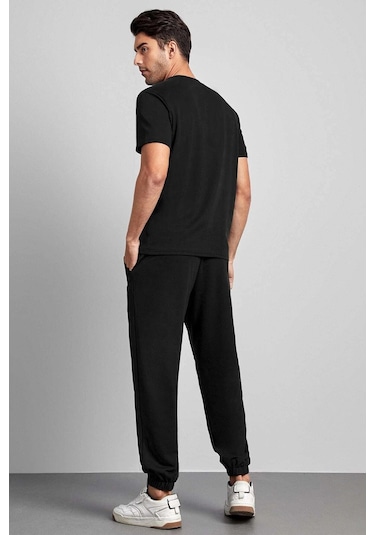 Unisex Belive İn Your Self Baskılı Eşofman Takımı Siyah