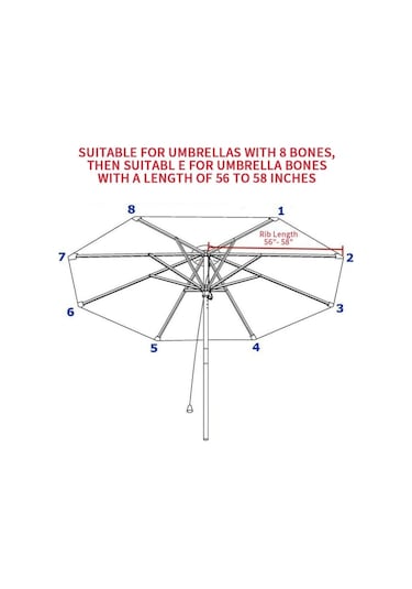 Polyester Şemsiye Yedek Kumaş Yuvarlak Bahçe Şemsiyesi Örtüsü, 3m 8 Kaburga Haki