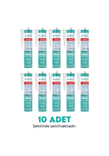 Sukes Universal Şeffaf Silikon 280 Gr 10 Lu Paket