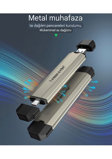 Lemorele Ssd Disk Kutusu M.2 Nvme 10gpbs Type-c Ve Usb Çift Giriş