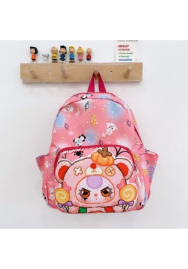 Sevimli Karikatürlü Sırt Çantası, Anaokullu İçin Hafif Ve Büyük Kapasiteli Koyu Pembe