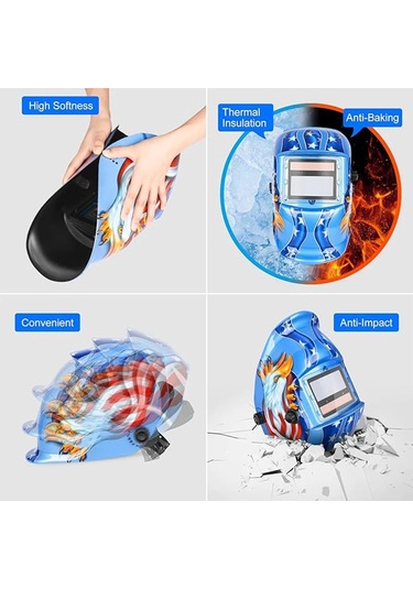 Kaynak Kask Otomatik Olarak Ayarlanabilir Gölge Ile Gerçek Renk Kaput Kararan