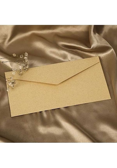 Trendooze 5 Adet Sarı Rustik Çuval Zarfları 8.66x4.33inch Kendinden Yapışkanlı Mat Paket