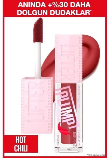 Maybelline New York Extra Plumped Lips Lifter Liner 05 On It + Lifter Plump Hot Chili 006