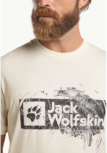 Jack Wolfskin Brand Erkek Tişört Beyaz Beyaz