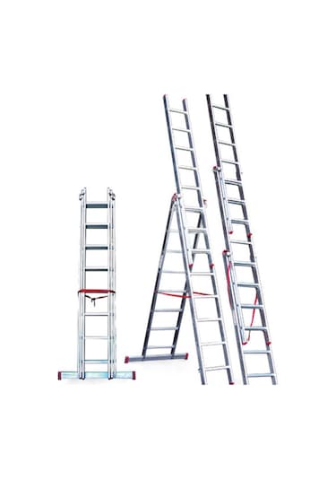 Üç Parça Sürgülü A Tipi Alüminyum Merdiven 7.80 Metre Satm.11