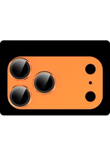 İphone 17 Pro Max Cl-20 Kamera Lens Gövde Koruyucu 9h Sertlik Ultra Hd Temperli Cam Çizilmeye Dayanıklı Koruyucu Gece Çekimi Bozmaz Turuncu