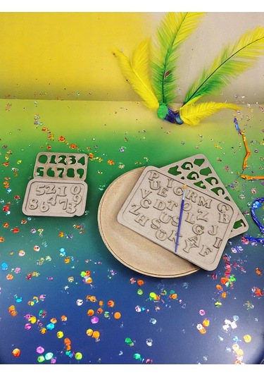 Ev-okul Etkinliği Ahşap Puzzle 4'lü Boyama Seti, 12 Renk Boya Ve