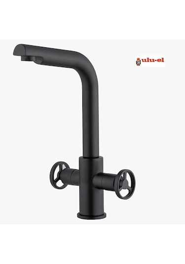 Ulu-el Lavabo Batarya Çeşme Musluğu Siyah