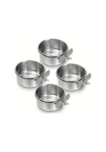 Willowhaven 4 Parça Paslanmaz Çelik Kuş Yemliği Askılı Temizlemesi Kolay Su Kabı