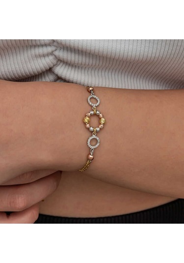 Gümüş Renkli Halka Dorika Bileklik Gümüş