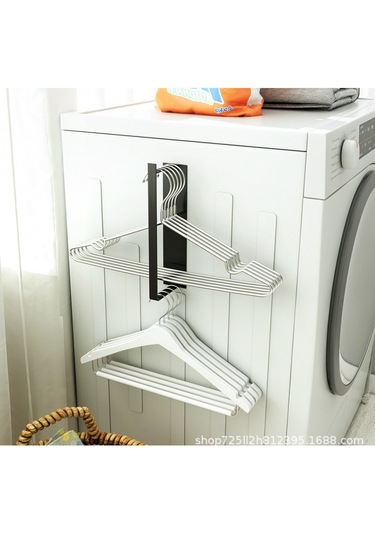 İskandinav Manyetik Çamaşır Makinesi Elbise Askısı Depolama Rafı Artefakt Balkon Bitirme Elb Rafı Duvar Çok Amaçlı Düzen. 57814709 Siyah
