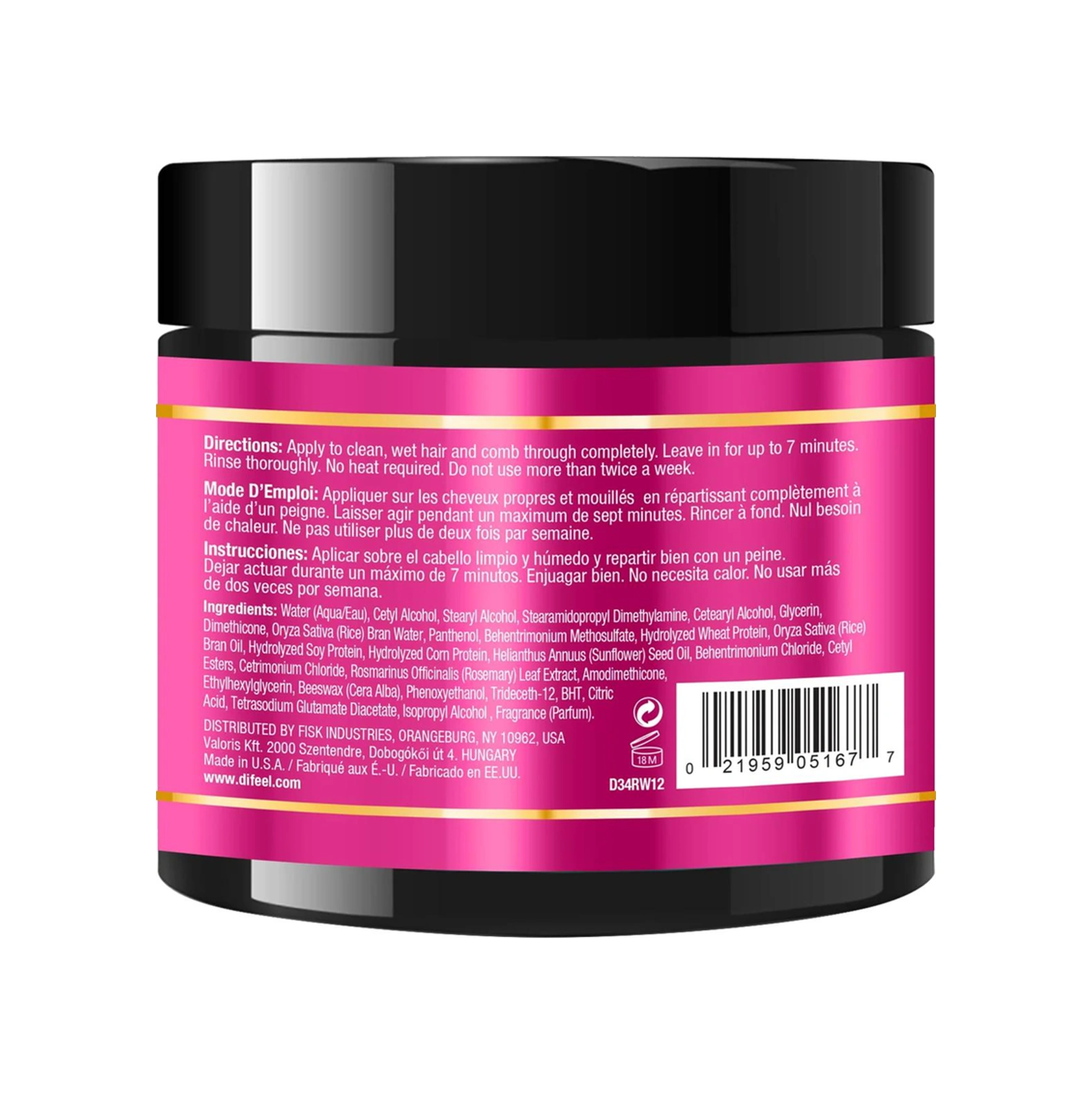 Difeel Rice Water Onarıcı Saç Maskesi 340gr