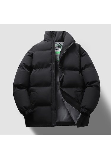 Kışlık Erkek Dış Giyim, Erkek Ve Kadın Pamuklu Dolgulu Ceketler, Trend Marka, Kalınlaştırılmış Çift Pamuklu Dolgulu Ceketler Siyah