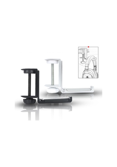 Sones Kulaklık Braketi İnternet Kafe Monitörü Kulaklık Askısı Masaüstü Kulaklık Sergileme Standı, Stil: Kilitli Klips Tipi Gümüş