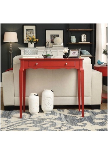 Wooding 100 Cm Çekmeceli Masif Kırmızı Lake Bonamy Dresuar Kırmızı