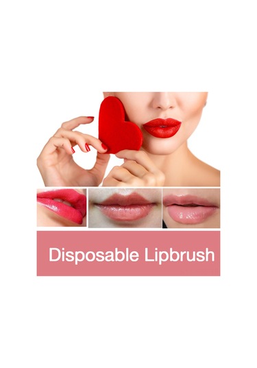 Hfambition Tek Kullandım植绒 Dudak Fırçası 100 Adet, Beyaz Uç Siyah Çubuk, Hijyenik Makyaj Gereci, 9 Cm Uzunluk