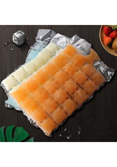 Maiyame Tek Kullandım Buz Küpü Torbaları 100 Adet 2400 Küp - Gıda Grubu Pvc, Kendini Kapatan, Silikon Huni İçeren, Hızlı Dondurma, Seyahat Ve Parti İçin