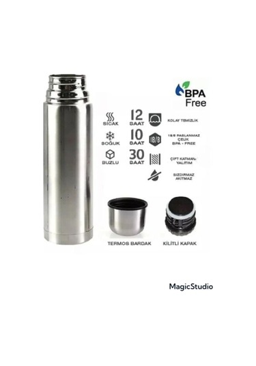 Çelik 750 Ml İnox Mama Termosu Evde Kampta Ofiste İçi Dışı Çelik Kırılmaz Inox