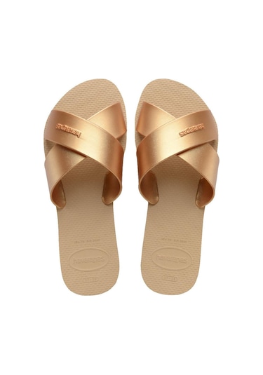 Aqua Metallic Golden Kadın Terlik-6566 Altın