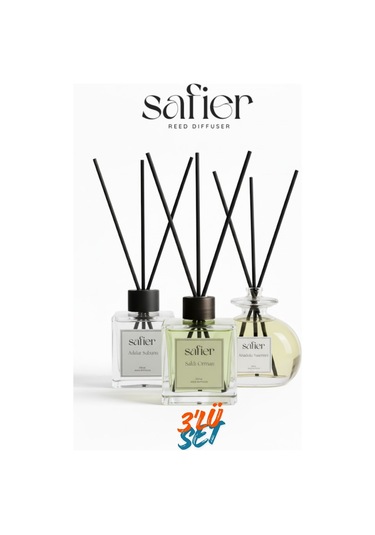 3 Lü Çubuklu Oda Kokusu Seti Beyaz Sabun,yasemin Çiçeği,yağmur Ormanları 100 Ml Karışık