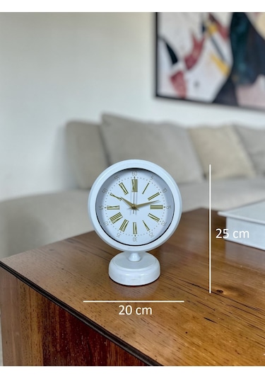 Veloria Beyaz 25 X 20 Cm Metal Masa Saati Çok Renkli