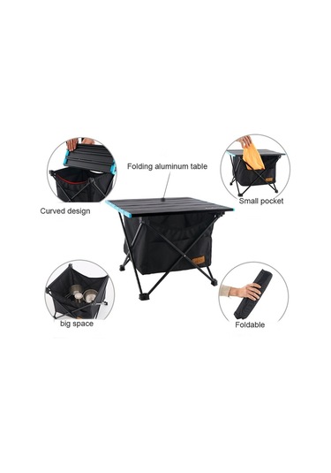Cls Açık Katlanır Piknik Masa Depolama Asılı Çanta Taşınabilir Görünmez Cep Depolama Asılı Cep Büyük Cep Siyah