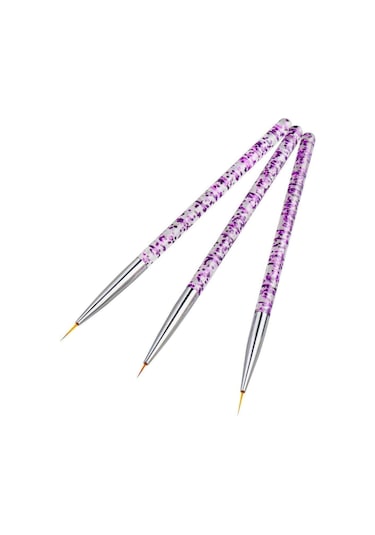 3'lü Tırnak Süsleme Nail Art Fırça Seti