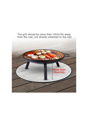 Ximistore9 24 İnç Yangın Önleyici Barbekü Matı - Isıya Dayanıklı Dış Mekan Koruma