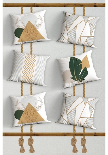 Belle Benoit Baskılı Dekoratif 6'lı Koltuk Kırlent Kılıfı Desen20