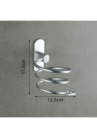 Ganzhoushop 1 Adet - Banyo Saç Kurutma Makinesi Rafı - Alüminyum Saç Kurutma Makinesi Rafı - Kare Tabanlı Gümüş Delme Gerektirmeyen Kurulum Çok Renkli